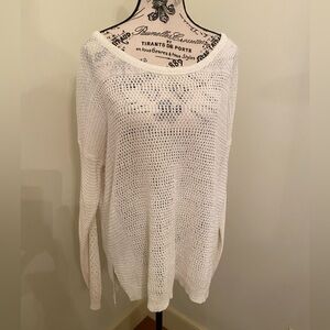 Dex Long Sleeve Crochet style Summer Top Sz L 
GUC